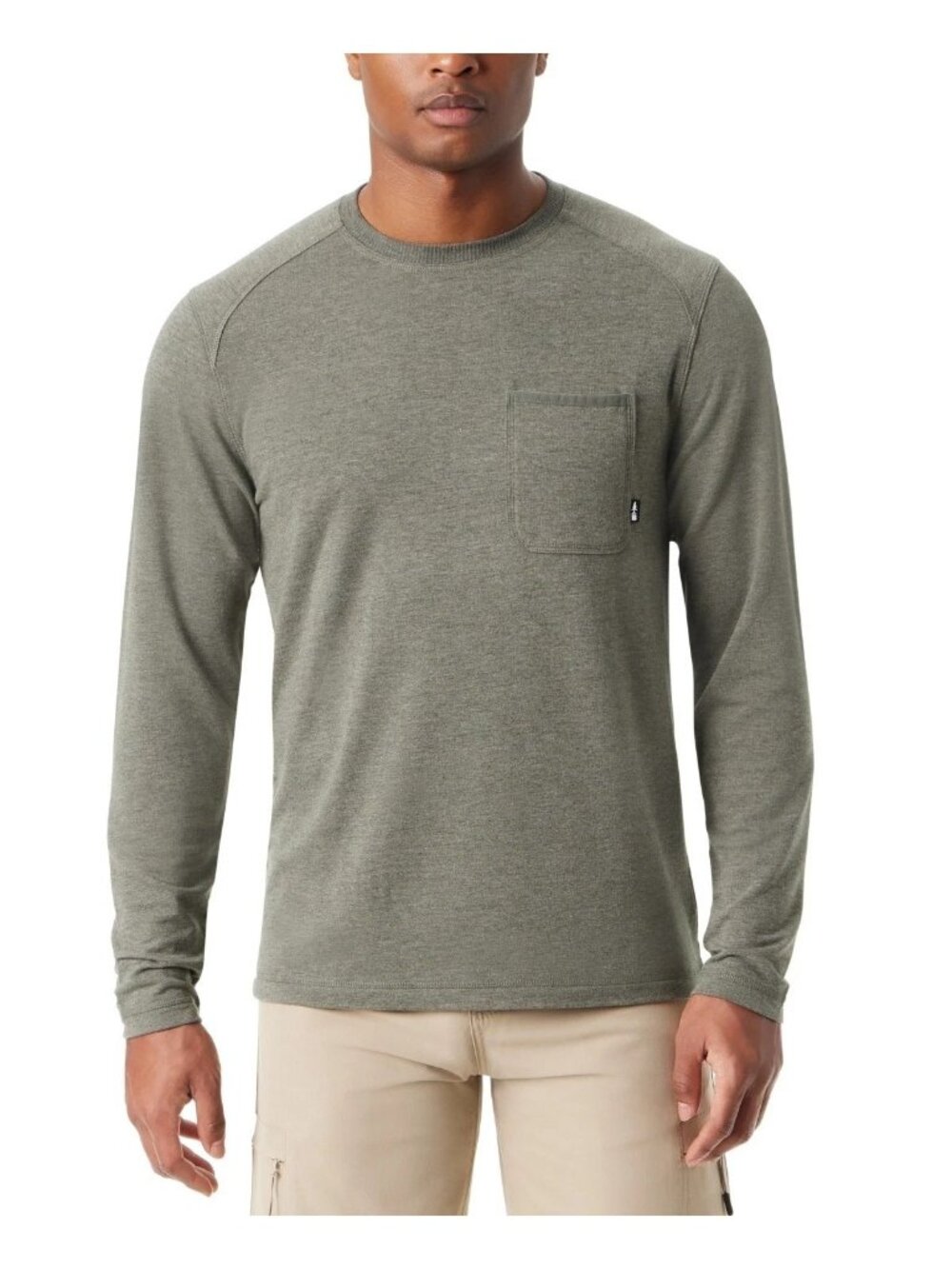 NWT Bass Outdoor Men's Small Long Sleeve  Utili-Tee Green Sweatshirt
